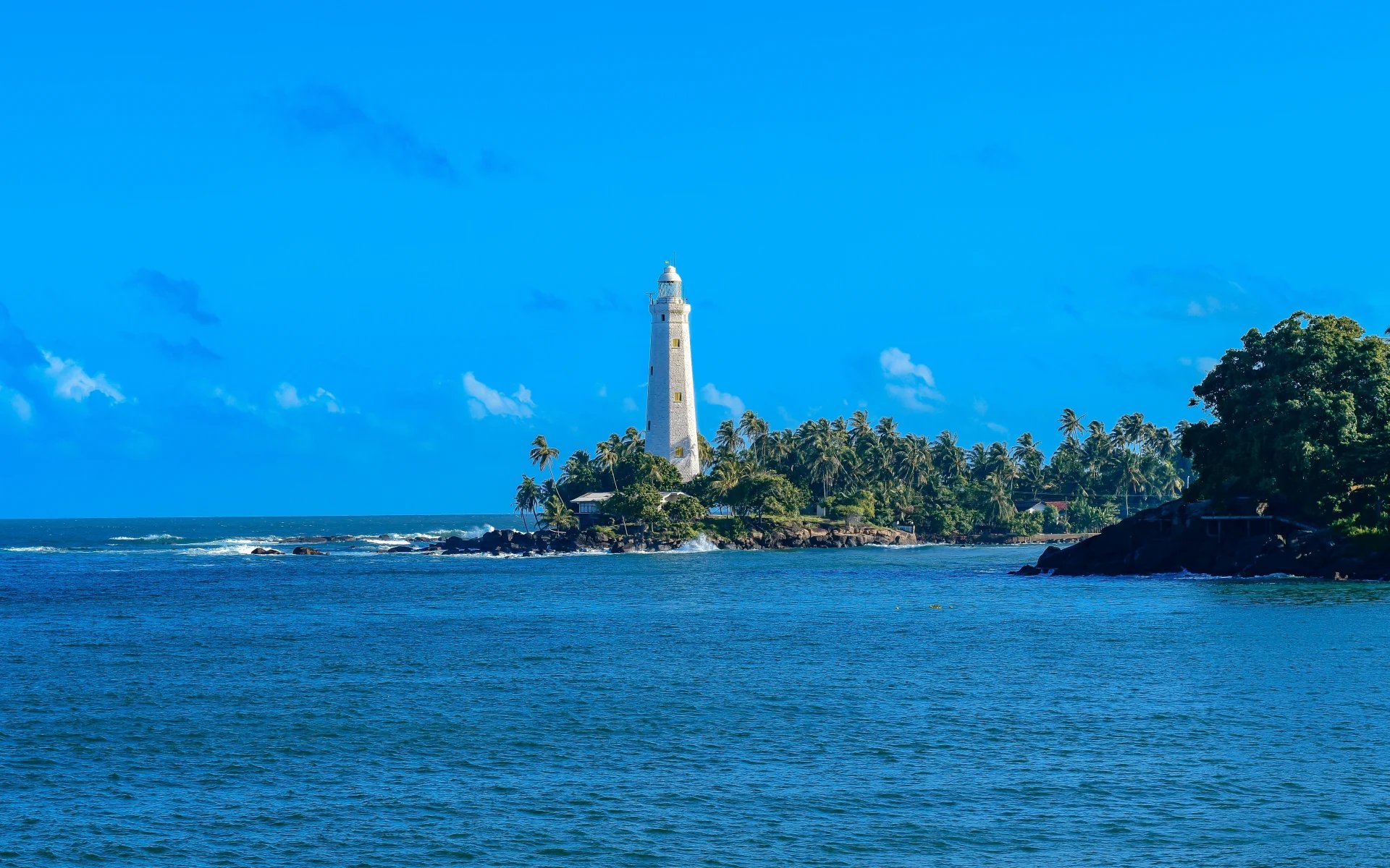Dondra lighthouse in Sri Lanka. 