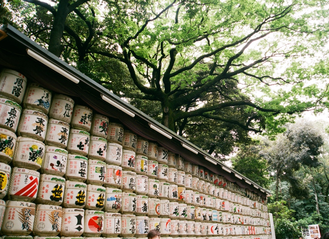 Barrels of Sake at Meiji Shrine.