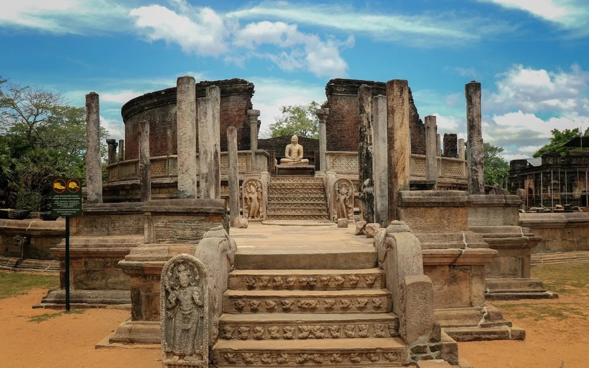 The ancient temple at Polonnaruwa.