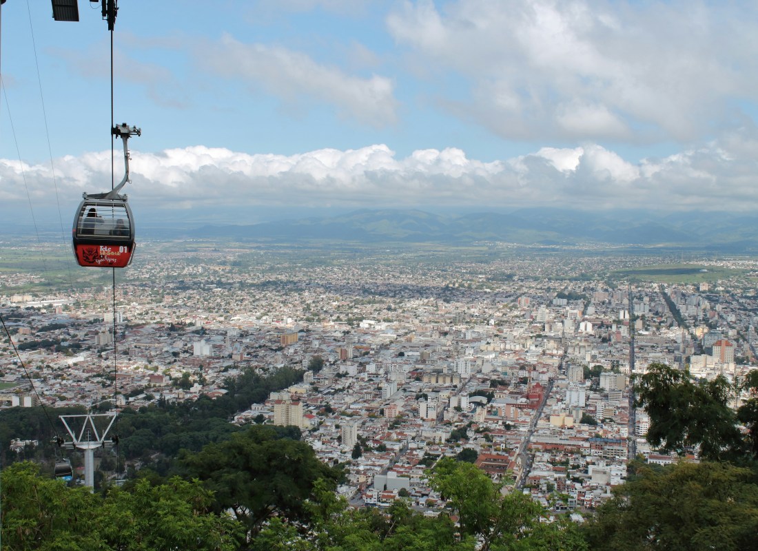 A cable car above Salta city.