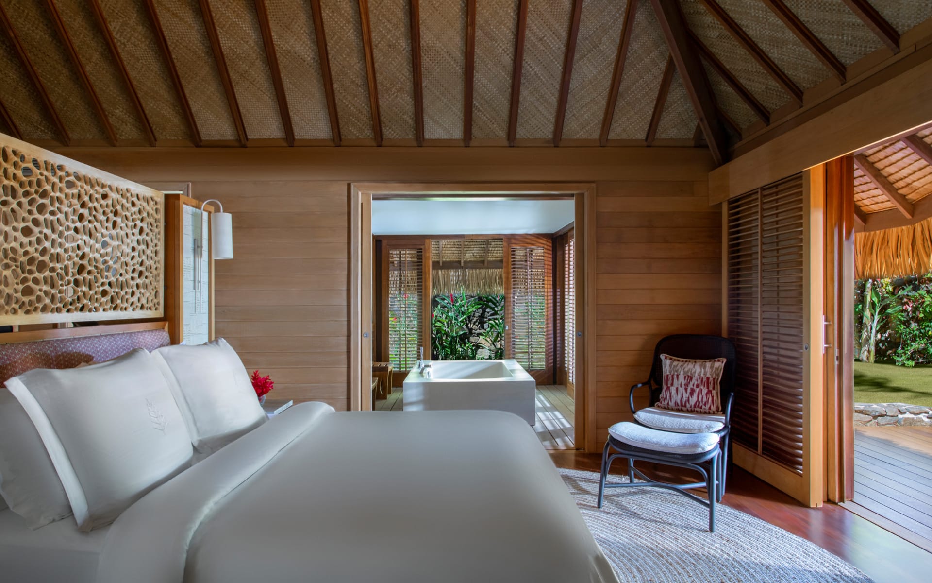 Double bed bedroom of beach front villa