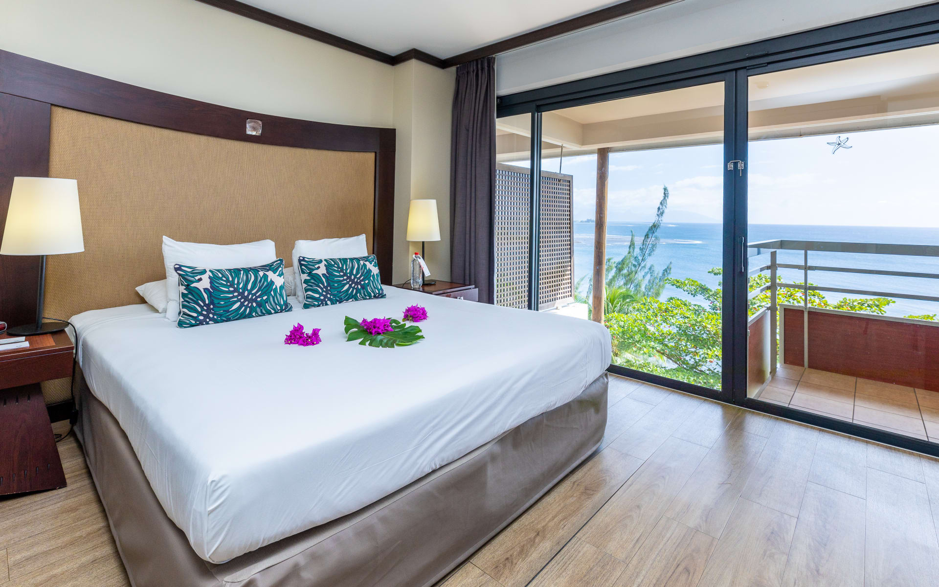 Premium Duplex bedroom with stunning balcony views of the ocean