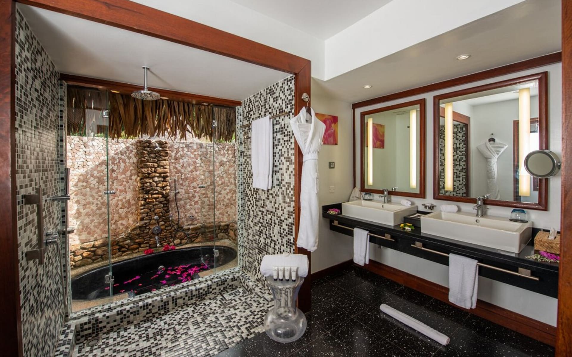 Luxury jack and jill bathroom in two bed villa