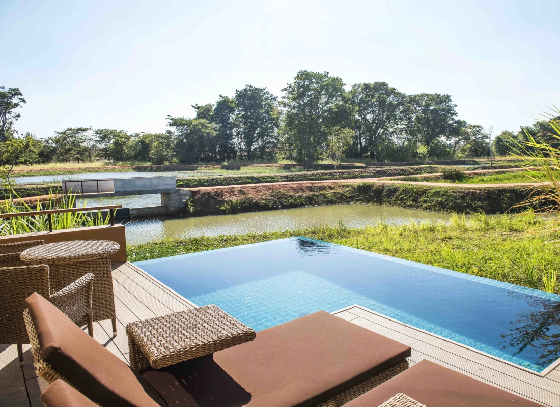 The pool at Water Garden Sigiriya. 
