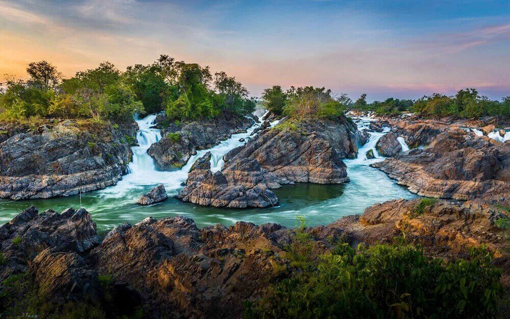 4000 Islands Champasak waterfalls in Laos