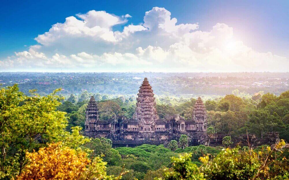 mekong and Temples Tour - Angkor Wat view from Siem Reap Cambodia