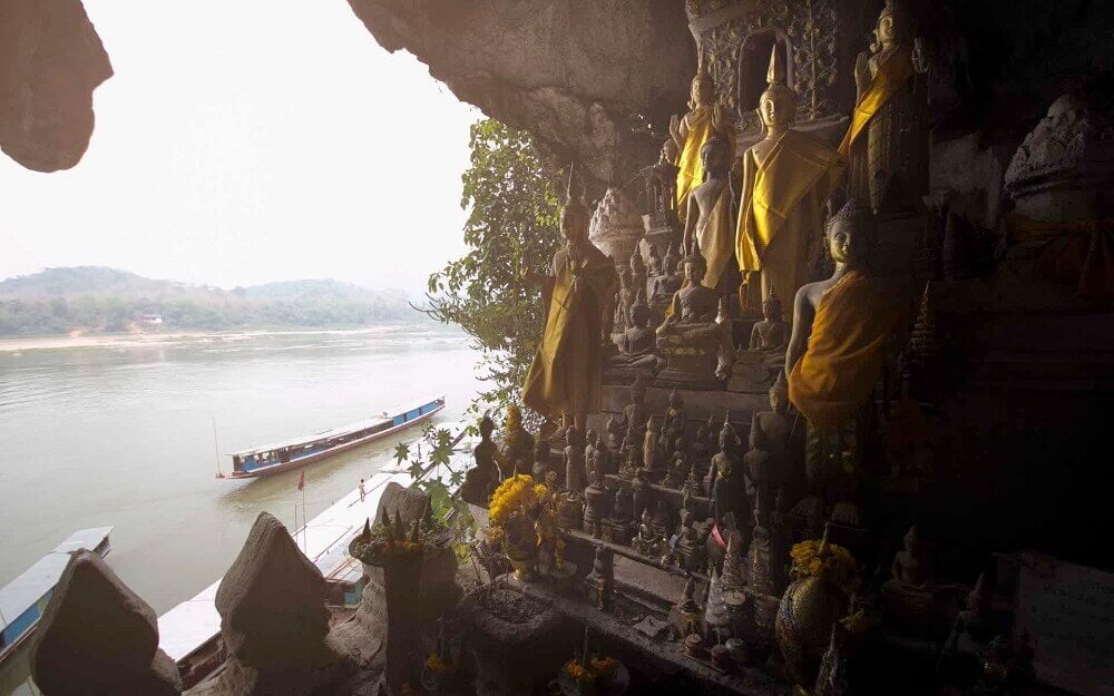 Buddha statues at the Pak Ou Caves in Luang Prabang Laos