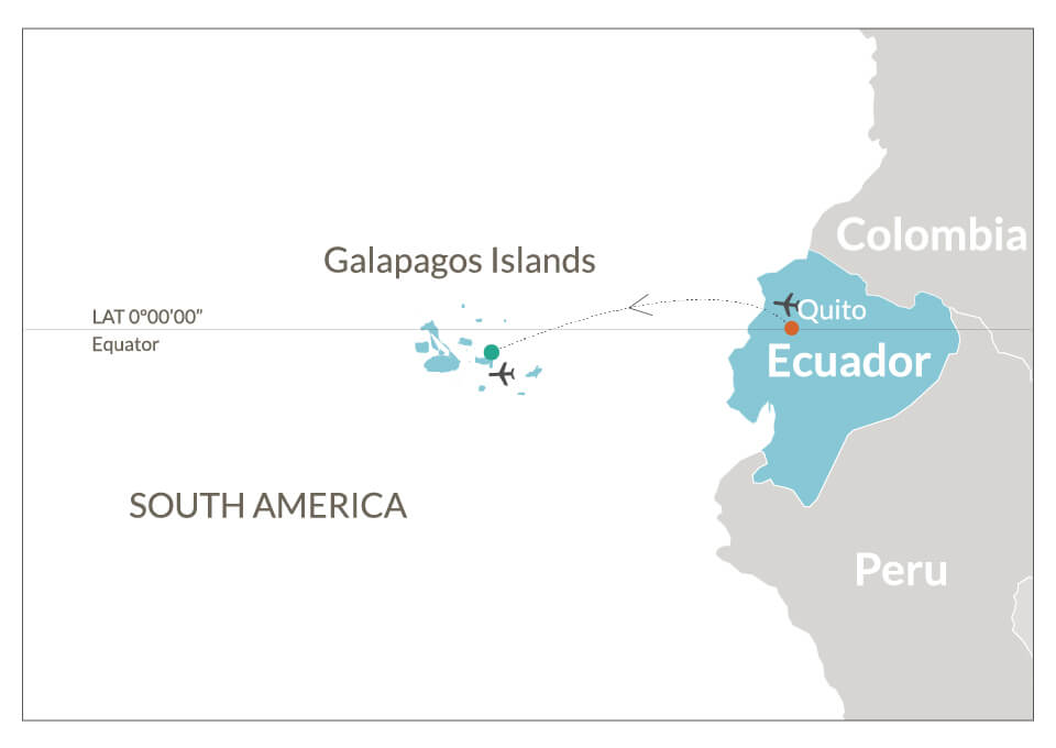 Ecuador is a relatively small country, but has such immense variety of habitats it's often described as a mini South America in one. Flights from Quito to Galapagos are approx. 2 hours.