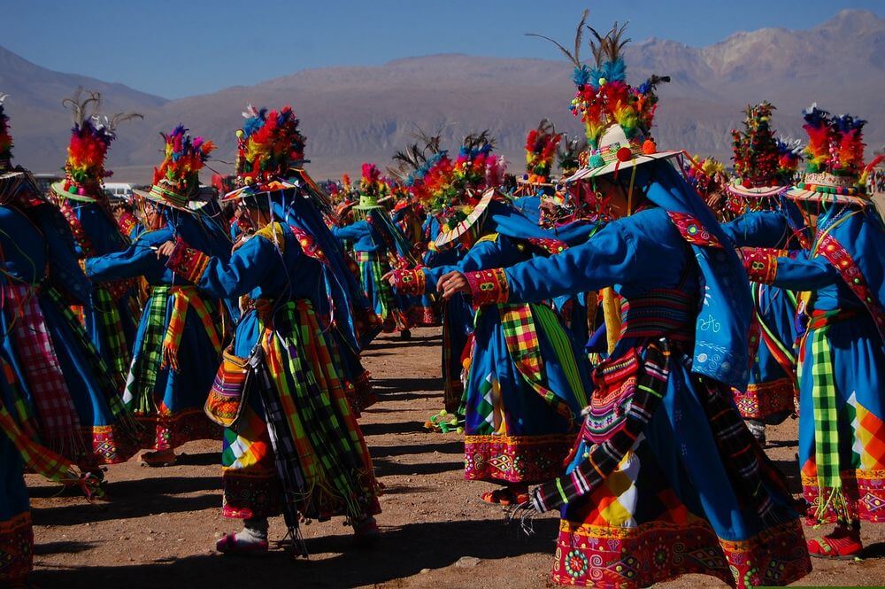 colourful traditional dress at a festival in chile