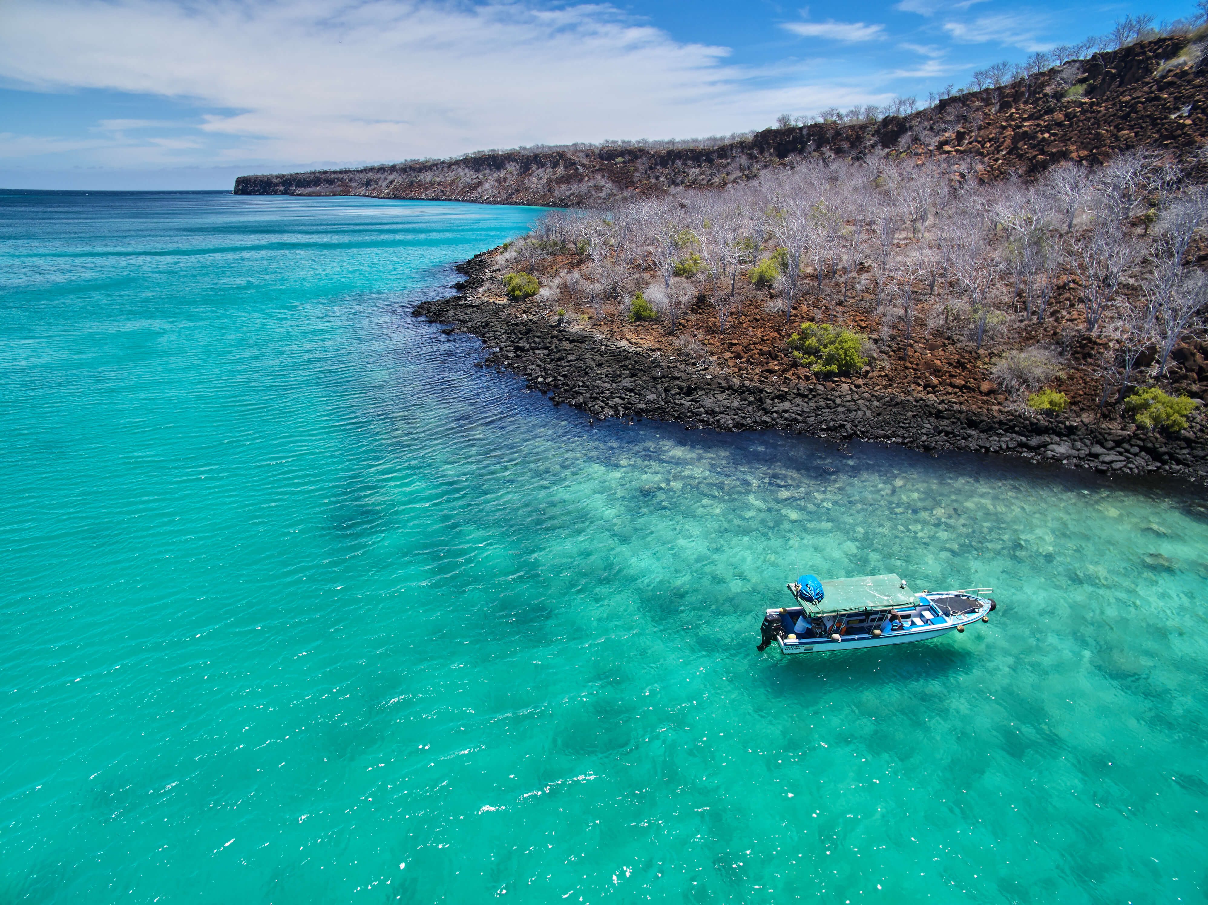 Cruising the waters around the Galapagos Islands in Ecuador