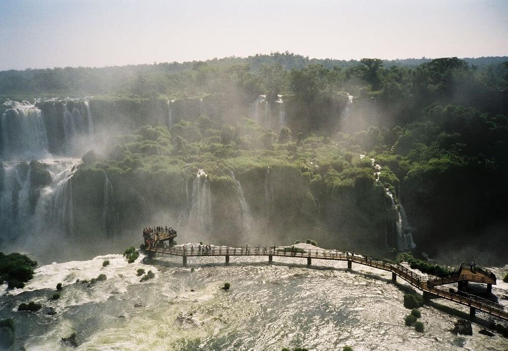 Walkway at Iguazu Falls in Brazil