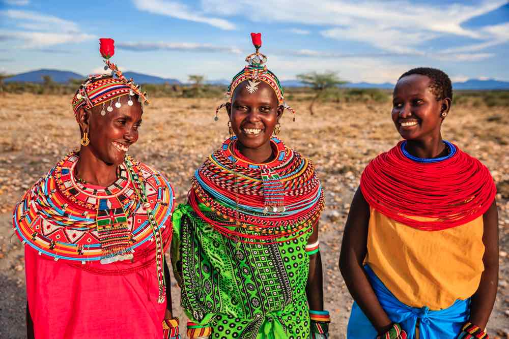 Samburu women in Kenya in national dress