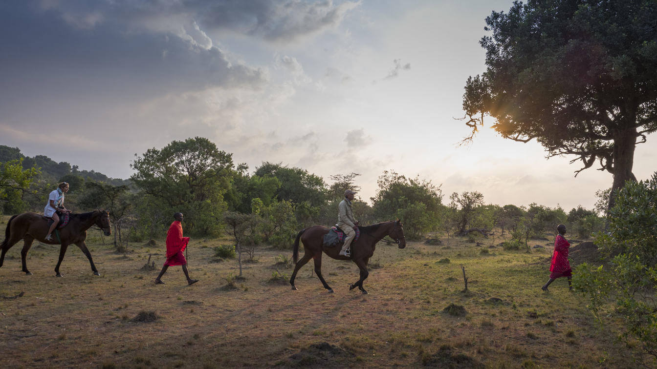 Picturesque Kilima Camp Horse Riding in the Masai Mara with Masai guides.