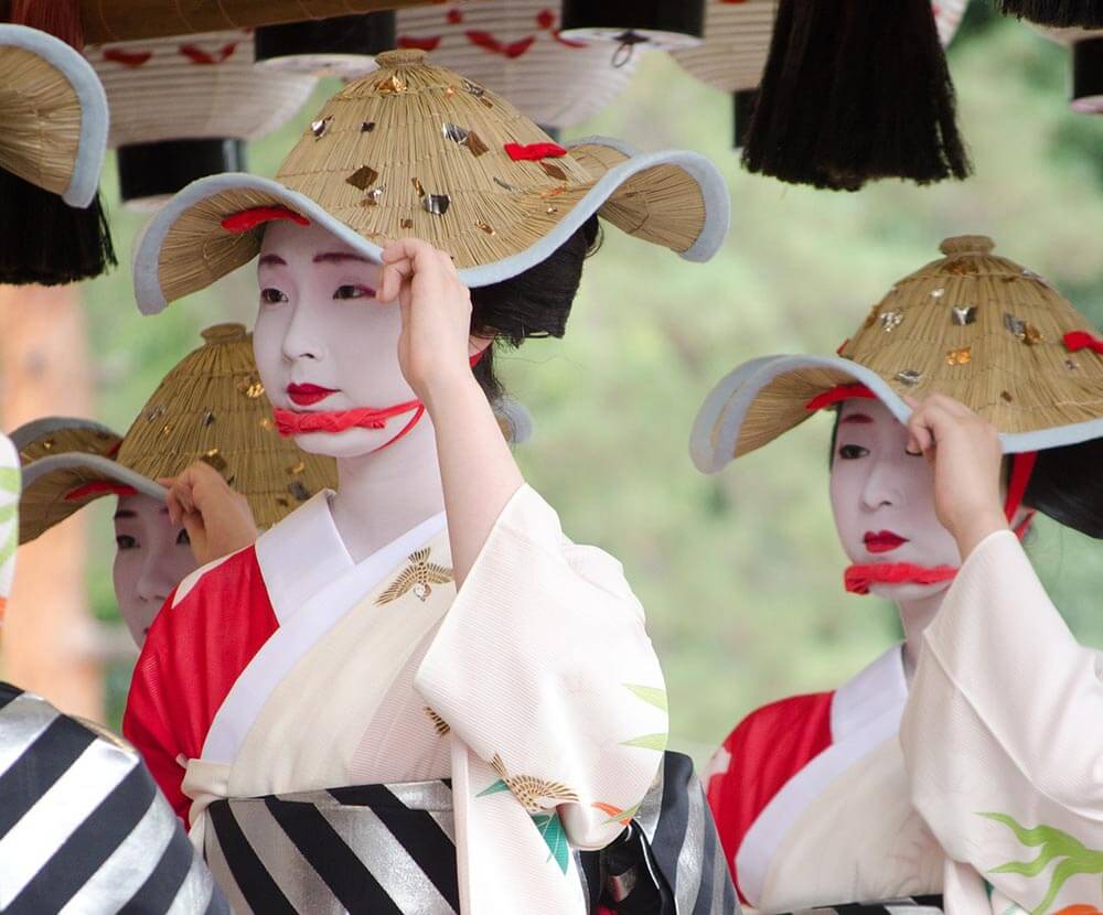 Japanese women dressed in Kimoni in Kyoto festival