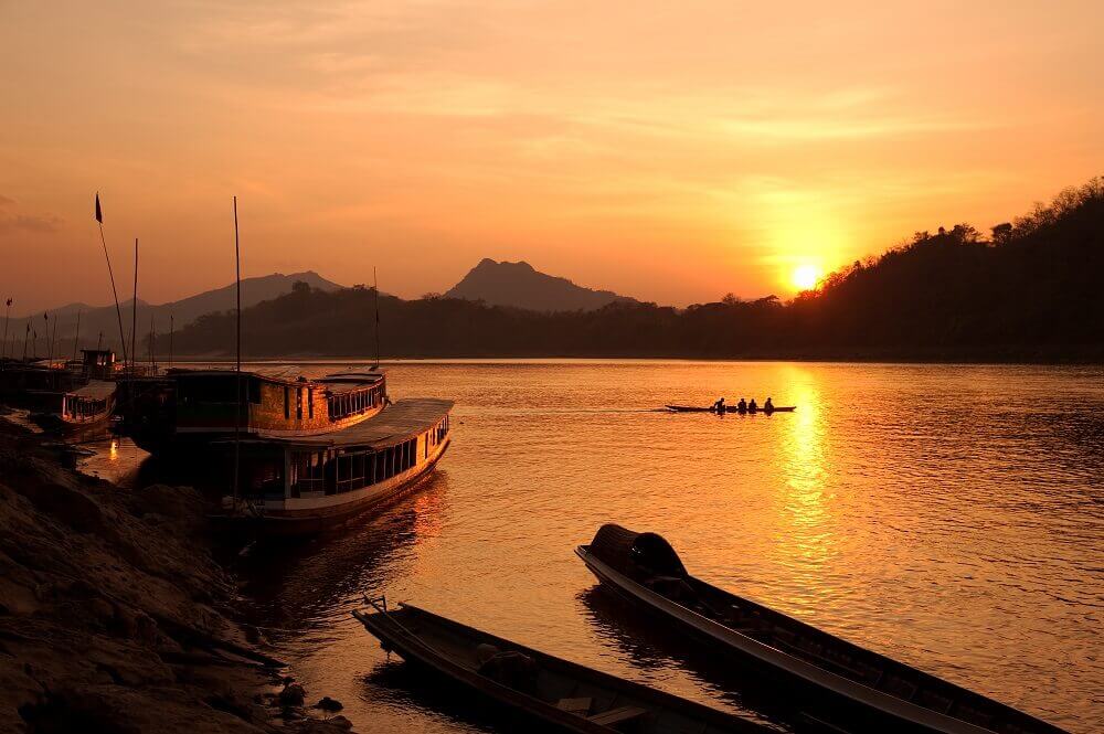 Mekong river sunset cruise in Luang Prabang Laos