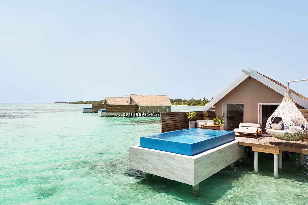 Romantic pool water villas at LUX South Ari Atoll