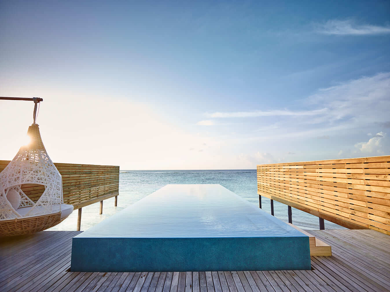 private infinity pool in overwater villa at LUX* South Ari Atoll, Maldives