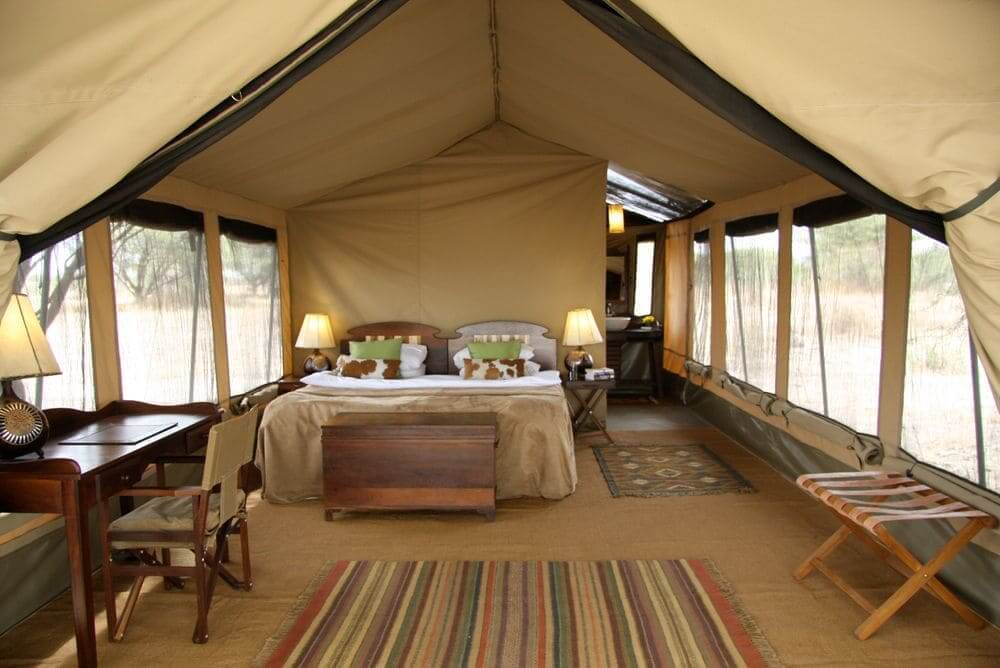 inside the luxury tent at manyara ranch conservancy, lake manyara national park, tanzania