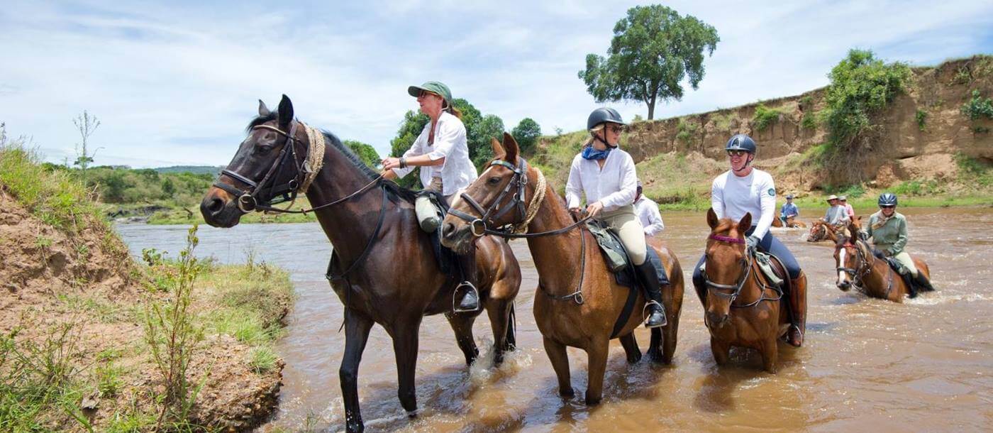 Wading through a river on horseback is one of the more thrilling experiences on offer.