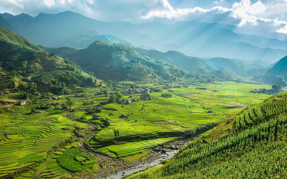 mountain rice terrace sapa vietnam luxury train journey asia