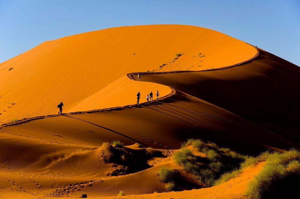 orange sand dunes in sossusvlei, namibia