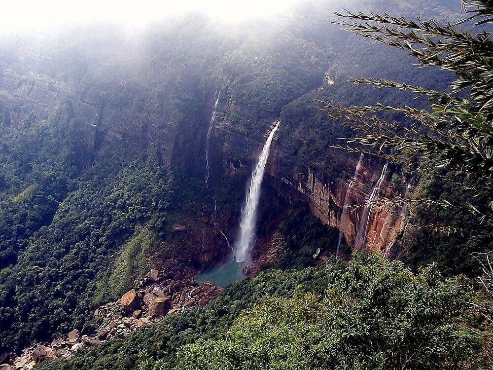Nohkalikai Falls in India waterfall