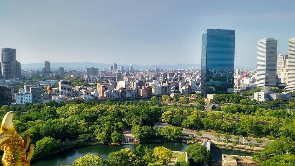 Osaka city skyline in Japan