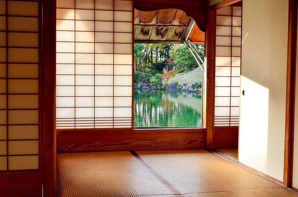 Paper screens traditional Japanese house
