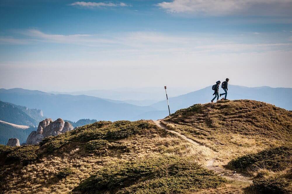 Responsible travellers hiking