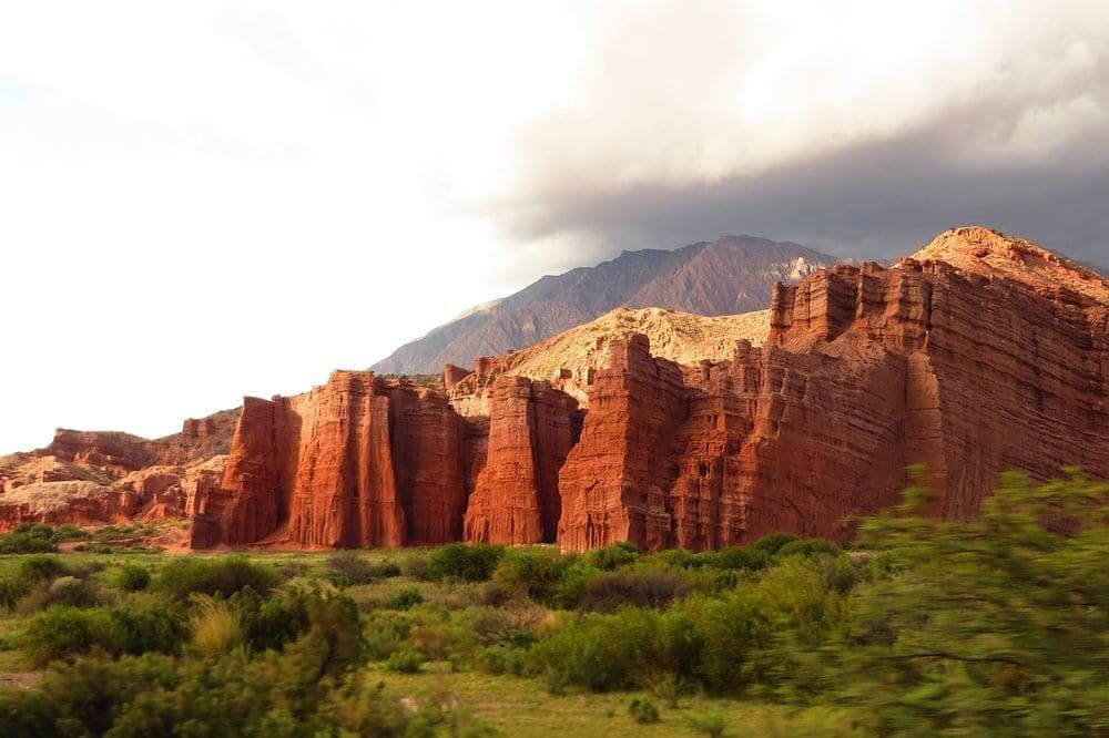 bright red rock formations northwest argentina
