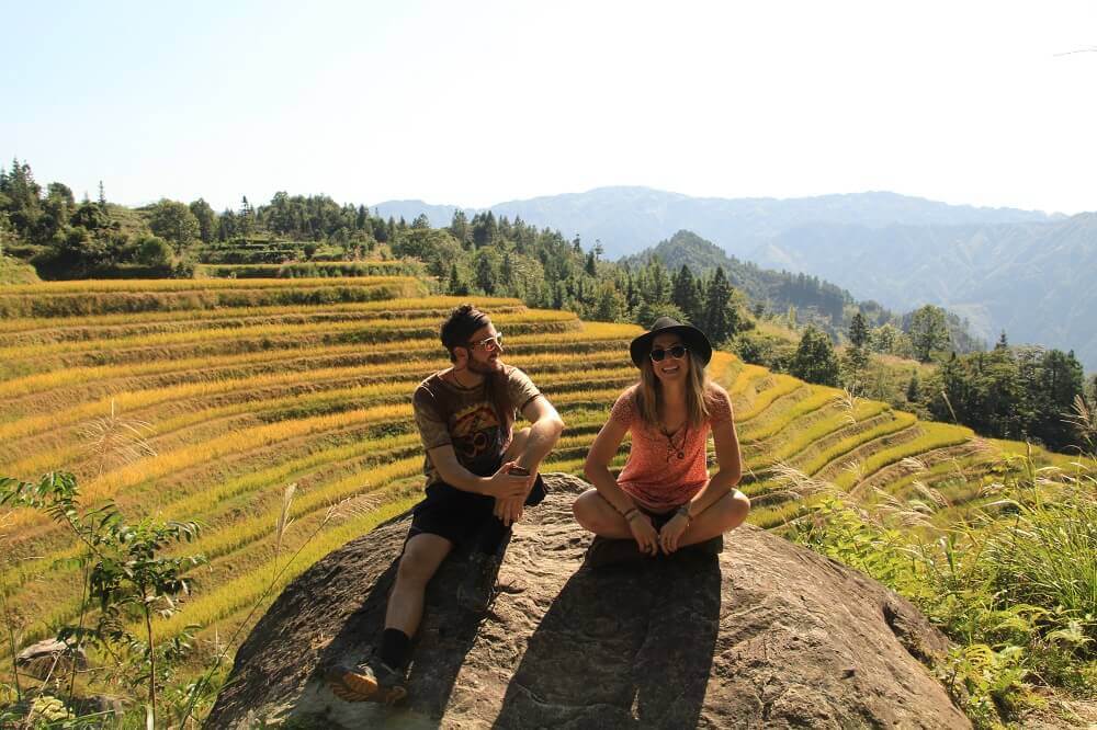 Sam and Ashley from Green Shoestring - Rice Terraces