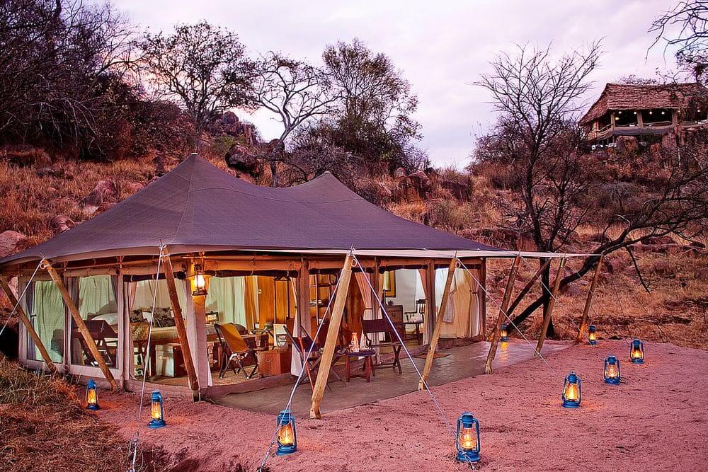 luxury tent at serengeti pioneer camp, serengeti national park, tanzania