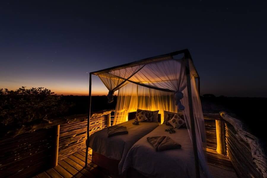 Skybed in Botswana's Khwai Private Reserve
