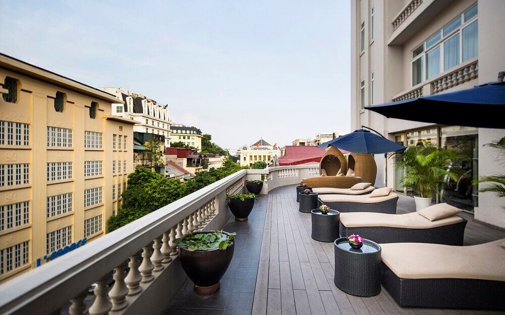 Splash Bar Terrace at Hotel de L'Opera in Hanoi Vietnam