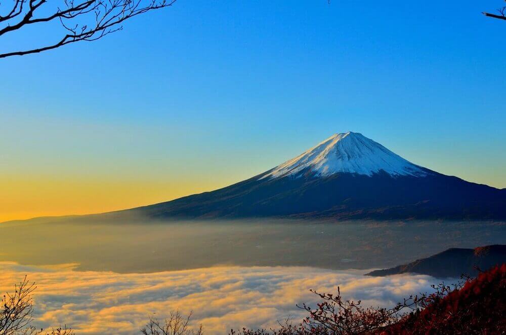 Sunrise view of Mount Fuji off the beaten path in Japan