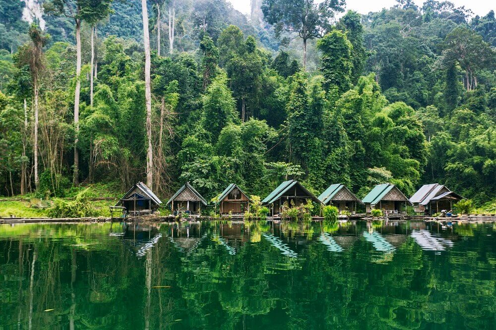 Floating resort in Khao Sok National Park in Thailand