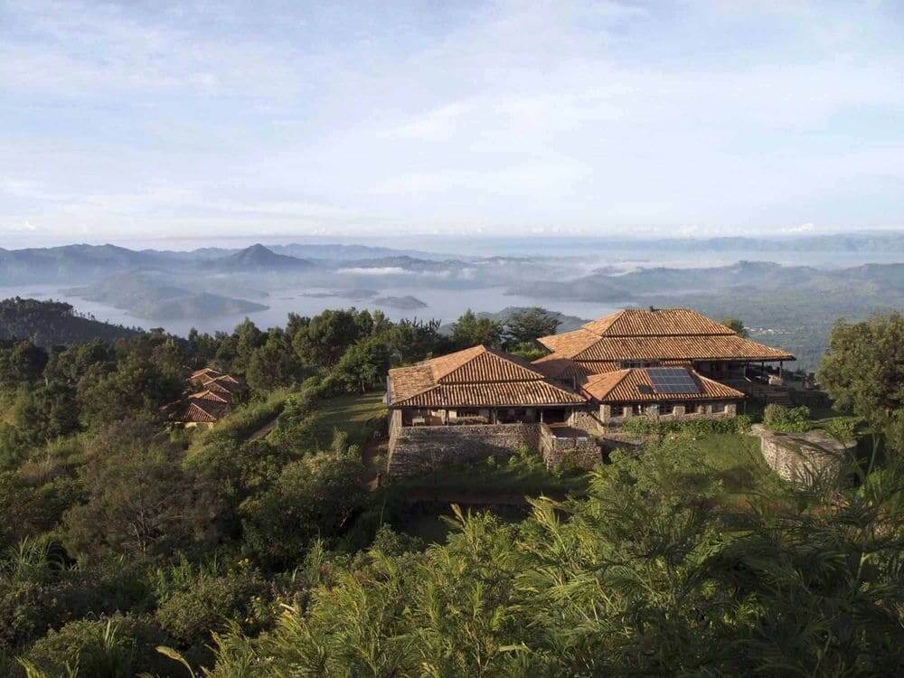aerial view of virunga lodge, volcanoes national park, rwanda