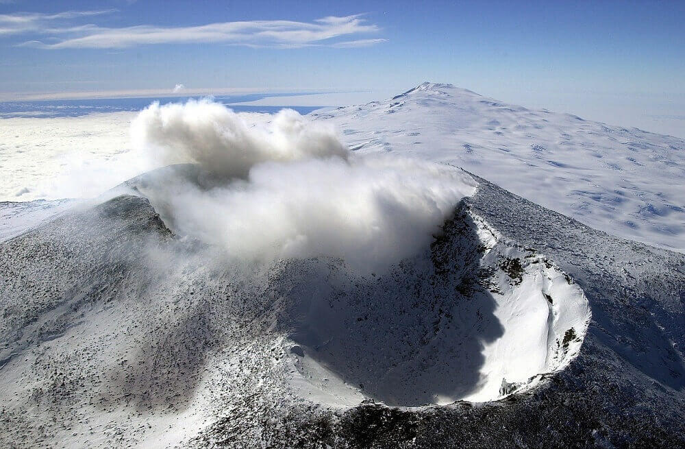 Volcanic crater in Antarctica