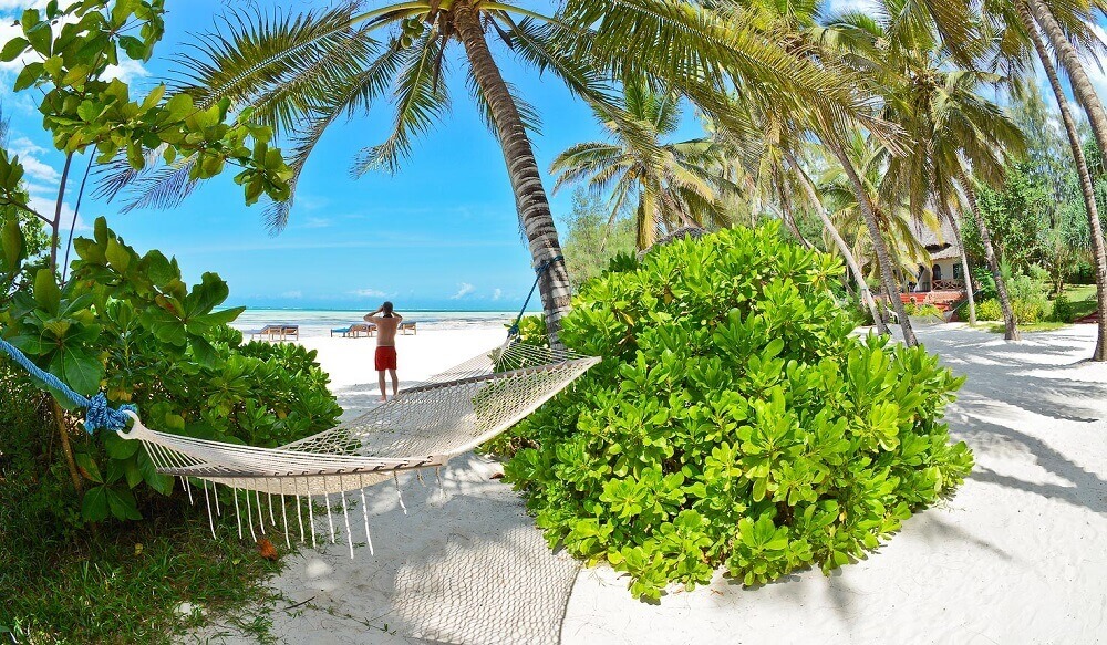 Pongwe Beach hotel hammock in Zanzibar on an East Africa honeymoon